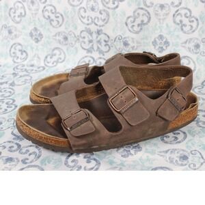 Birkenstock Arizona Men's Leather Sandals Brown Adjustable Buckle Size‎ 43
